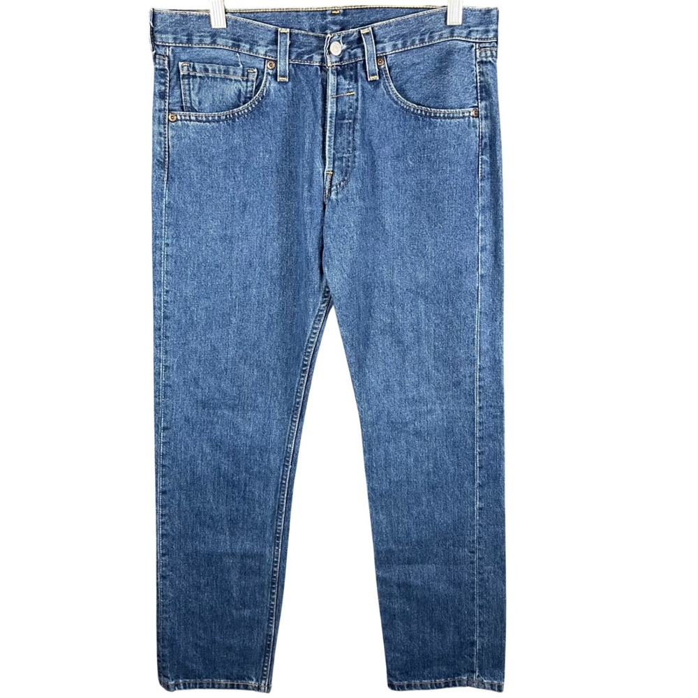 Levi's 502 Superlow Jeans Mens 32JR Blue Vintage Made in USA Button Fly